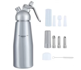 China 8g N2O Aluminum Cream Whipper Manufacturer 0.5 Liter Nitrous Oxide Ice Cream Dispenser manufacturer