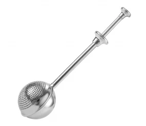 China Flour Wand Stainless Steel Flour Duster By Single Hand Operated Dust Flour Sifter With Spring Handle For Baking manufacturer