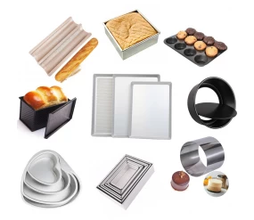 China Aluminum Moussecake Moulds Baking Trays Supplies Bread Loaf Pans Cookie Sheet Donut Pan Cake manufacturer