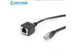 定制模制注塑RJ12 6P6C公转母延长电缆供应商