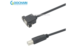 定制面板安装USB B母USB B公延长打印机电缆