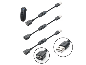 带开关 LED 指示灯USB 2.0 延长线，适用于 Raspberry Pi PC USB 风扇