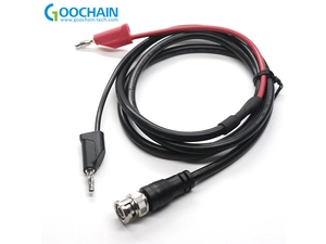 BNC 公头至 4 毫米可堆叠香蕉插头电缆