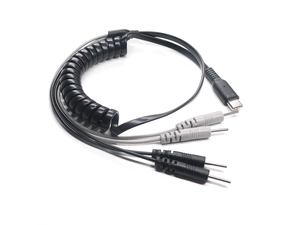 定制 USB C 型公头至 4 x 2.0mm 电极针 ECG EMG EKG 电缆，用于 TENS 单元机器