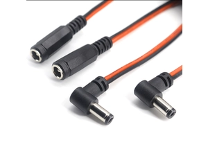 Çin Özel 90 derece dik açı DC 5.5x2.1x12 mm fiş - 5.5x2.1 mm dc jak kablosu, UL2468 18AWG üretici firma