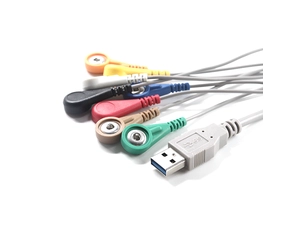 USB 3.0 转 8 导联卡扣 ECG EEG EKG EMG线