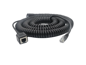 弹簧圈 RJ12 6P6C 公头转 RJ12 6P6C 母头延长螺旋电话线