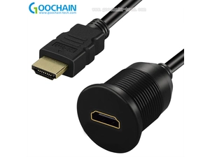 porcelana a prueba de agua HDMI macho a hembra Montaje de automóvil Cable de extensión empotrado Camión Barco Motocicleta Tablero de instrumentos Montaje empotrado cable de fábrica fabricante