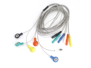 Cabo de EEG ECG personalizado 6 eletrodos de 2,5 mm eeg ecg snap para cabo din de 1,5 mm