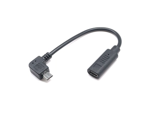90 度直角 Micro USB 公头转 Type C 母头电缆适合 USB C 相机手机平板电脑