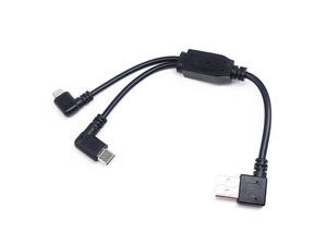 定制90度弯头 USB A 转90度弯头 USB C + 90 度弯头 micro B 分线器电缆