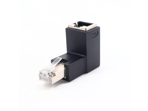 Adaptador extensor de ângulo ascendente RJ45 8P8C macho para RJ45 fêmea