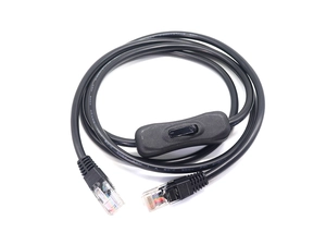 带电源开关 RJ45 公头到 RJ45 公头线