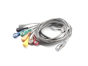 Çin RJ45 8P8C - 4.0mm Elektrot Geçmeli Dişi EKG EKG EMG Kablosu 8 uçlu teller üretici firma