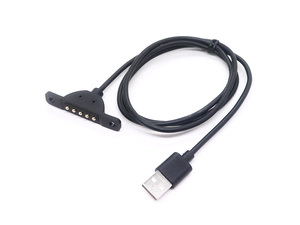 定制 USB 2.0 公头转 5 针磁性充电电缆弹簧针弹簧加载连接器充电器电缆