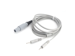 4Pin Lemo إلى 2 يؤدي 2.0 مللي متر دبوس القطب TENS سلك الرصاص كابل العلاج الطبيعي