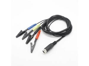 قابلة لإعادة الاستخدام Din 5 Pin التوصيل إلى 2 مللي متر القطب الكهربائي مع 5 كابل اختبار القطب التمساح الرصاص