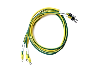 China New energy charging pile yellow-green grounding wire 6mm2 double-head ring terminal wire RV5.5-4 wiring harness manufacturer