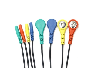 Portas fêmeas coloridas do elétrodo do soquete do ruído 1.5mm ao cabo fêmea das dezenas do fio da proteção de ecg de 4.0mm