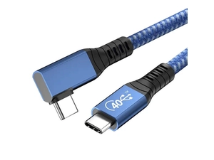 Cabo coaxial USB 4.0 de ângulo reto de 1m PD completo 100W 40Gbps USB4 Gen3 para iPhone