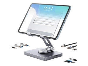 中国 中国工厂 iPad 支架集线器、笔记本电脑扩展坞、8 合 1 iPad USB C 集线器、Type-C 平板电脑支架 制造商