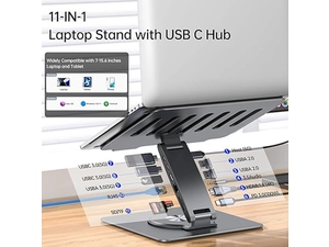 中国 可折叠 11 合 1 USB C 集线器支架，适用于带旋转折叠支架的 iPad 支架，iPad 集线器扩展坞 制造商