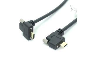 Aşağı Yukarı Açılı USB 3.1 Tip-C Çift Vidalı Standart USB3.0 Veri Kablosuna Kilitleme 90 Derece Kamera için Uyumlu