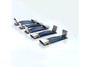 China 90 degree 60W fast charging USB3.1 FFC FPV FPC USB C flat ribbon extension cable 10Gbps 4K@60Hz manufacturer
