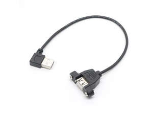 螺丝安装锁定 USB A 母头转 90 度直角左角 USB A 相机延长线