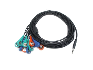 Cavo a scatto ECG con jack audio da 3,5 mm prodotto in fabbrica a 12 derivazioni di diversi colori per accessori medici