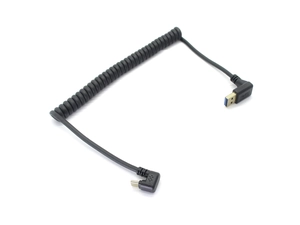 Spiral sarmal Yukarı açılı USB3.0 ila 180 derece U şekli C Tipi kablo 5 Gbps hızlı veri senkronizasyonu USB-C şarj Kablosu