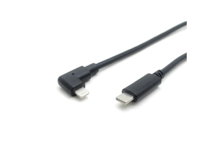 PD20W USB C 型转直角闪电电缆适配器，具有适用于 iPad 的超以太网数据