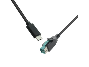 USB-Typ-C-Mann bis 12 V Poweredusb männliches Kabel-Hochleistungsversorgungsanschluss für Industrie- und Einzelhandelssysteme