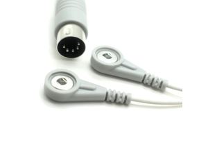 DIN 5P 남성  SR에서 이중 3.5mm 전극 스냅 여성 스프링 케이블 - 의료 등급, OEM 제조업체, ISO 13485 인증