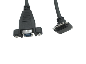 面板安装USB 3.0螺钉锁定微型USB 3.0 B公头电缆 - 高速数据电缆| ISO13485和ISO9001认证制造商