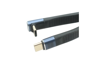 240W USB Type-Cオスからオスのフラットケーブル| 40gbps 8kビデオ|右角コネクタ| ISOメーカー