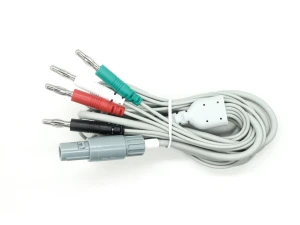 Lemo-Style Connector to SR with 4× Banana Plugs cable| Medical-Grade Lead Wire Assembly