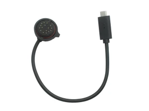 USB Type-C 公头转 16 针 Pogo Pin 锁定电缆 - 定制电源和数据电缆