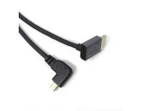 Câble micro HDMI mâle coudé à gauche à 90° vers HDMI mâle coudé à 90° vers le bas