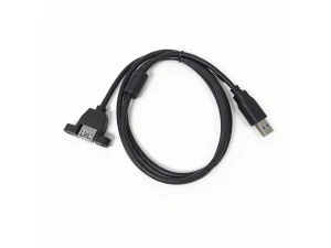 페라이트 코어 및 나사 잠금 패널 마운트 포트가 있는 USB 3.0 수-암 연장 케이블 – OEM USB 케이블 제조업체