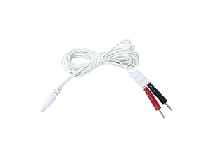 DC 2.35mm to Dual 2.0mm Electrode Pin Medical Cable with Triple Slider – TENS/EMS Physiotherapy Lead Wire