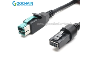 الصين 12 فولت كابل Poweredusb ذكر إلى 2 × 4pin المنفذ 3M الصانع