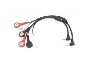 China China fabriek prijs ECG / EMG snap kabel met 3,5 mm audio-aansluiting voor zelfklevende elektrode pads fabrikant