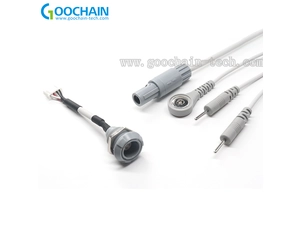 porcelana Lemo 4pin Monitor Fed Monitor Wire With ECG EKG Snap Botton y 2.0mm ECG Electrodo Pins fabricante