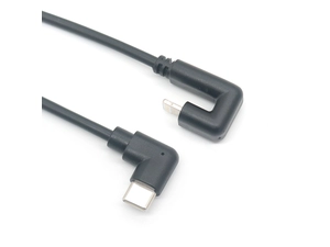Çin 180 Derece Sağ Açı USB tip C'den Yıldırım Oyun Kablosuna iPhone, iPad için uyumlu üretici firma