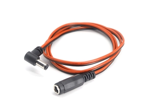 Enchufe de CC de 5,5x2,1x12 mm en ángulo recto personalizado de 90 grados a cable de conector de CC de 5,5x2,1 mm, UL2468 18AWG