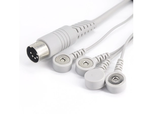 5 pin Din snap tipo magnetico ECG EMG EKG Cavo conduttore per elettrodo maschera facciale e elettrodi