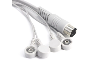 porcelana Cable de 5 pines Din snap tipo magnético ECG EMG EKG para máscara facial de electrodos y almohadillas de electrodos fabricante