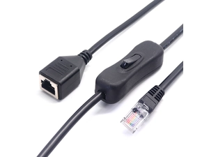 Kundenspezifisches RJ45-Stecker-zu-RJ45-Buchsen-Verlängerungskabel mit Ein-Aus-Schalter