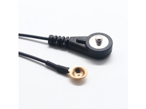 ECG 4.0MM Snap Maschio a EEG Gold Cups Cavo per elettrodi per terapia fisica